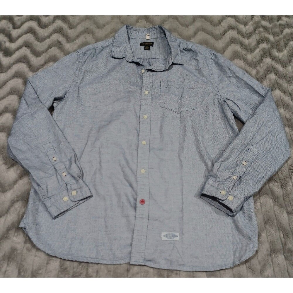 CPO Provisions Mens Size L Blue 100% Cotton Long Sleeve Button Up Shirt